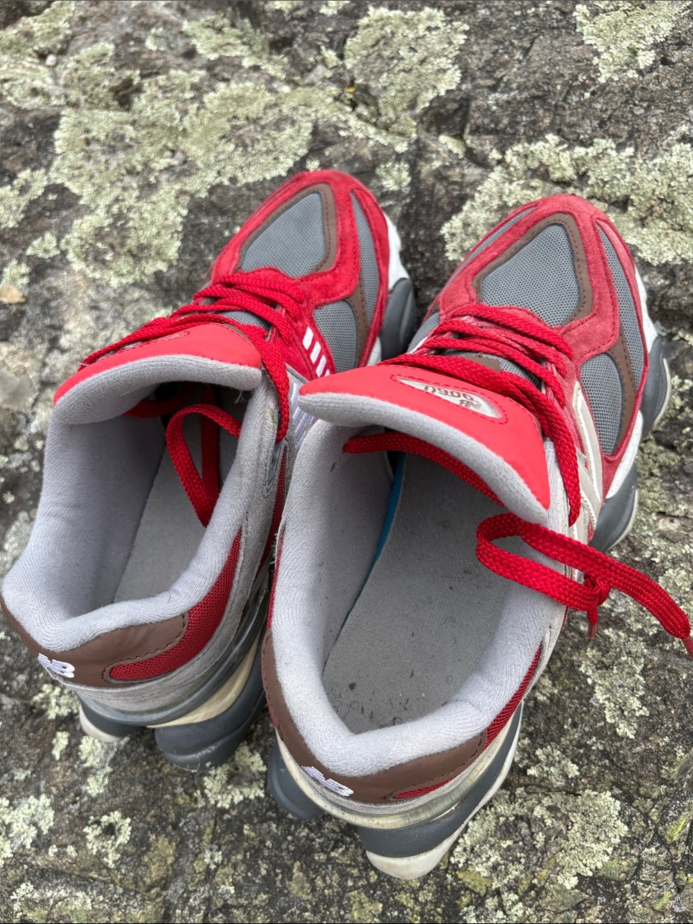 New Balance Kids Red and Gray 9060 Sneaker Pair - Picture 7 of 8